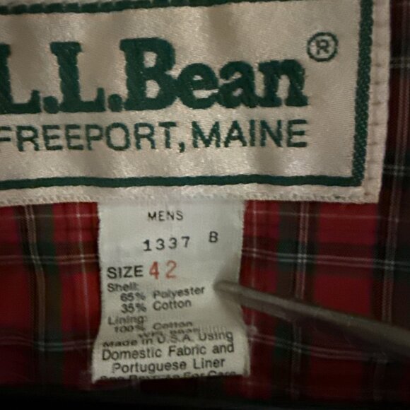 Vintage L.L. Bean Windbreaker Jacket Mens Size 42 Cream Zip Pockets - Picture 2 of 16